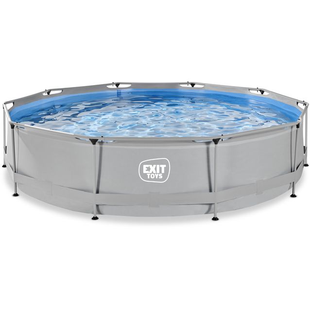 Harmaa runkoallas EXIT, ø360 x 76 cm, suodatinpumpulla