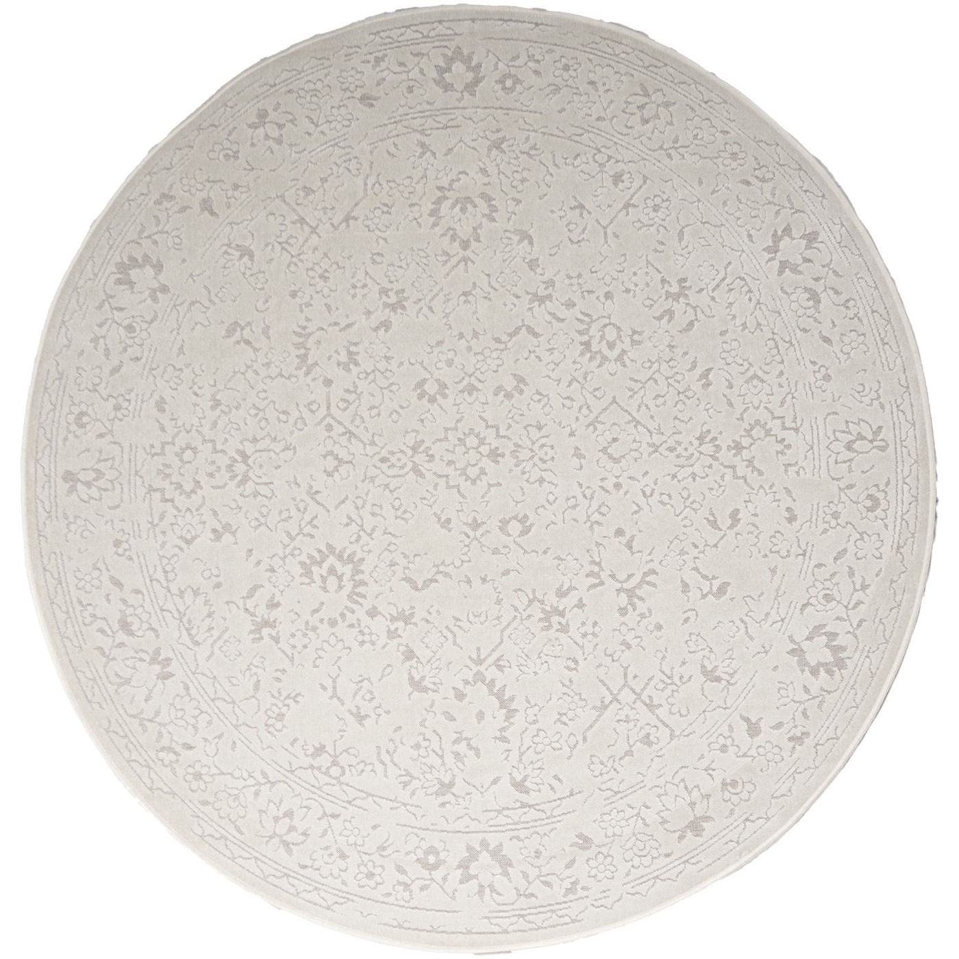 Pyöreä viskoosimatto ihankotona Elisabeth Ø135cm valkoinen