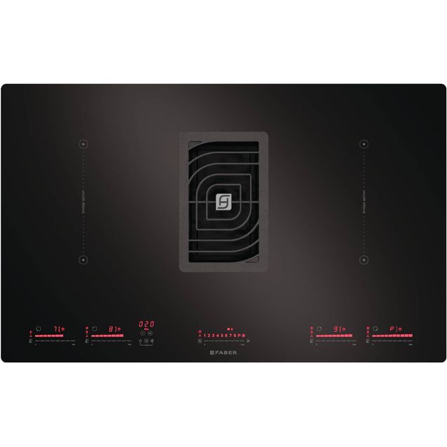 Induktiotaso liesituulettimella Faber Galileo NG omalla moottorilla 83cm musta