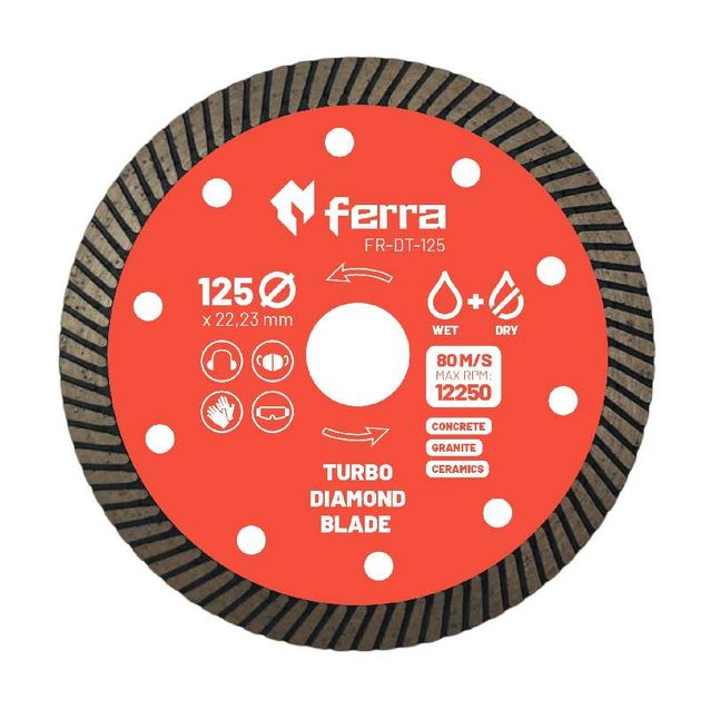 Timanttilaikka Ferra Turbo, kuiva- ja märkäleikkaukseen, ø125mm