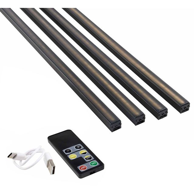 Led-lista Fibrotech akustiikkarimapaneeleille, 4 x 1 m, usb-liitoksella, sisältää kaukosäätimen