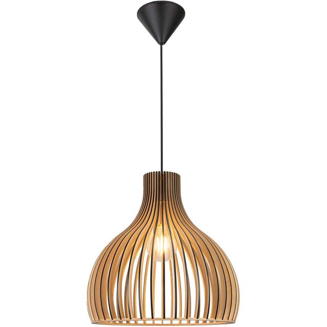 Riippuvalaisin FocusLight Verso Ø45cm, 1xE27, musta/puu