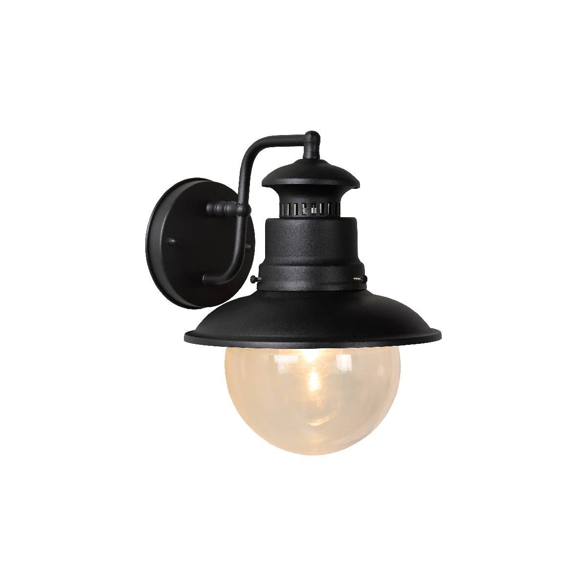 Ulkoseinävalaisin Lucide Figo Ø213mm 60W musta