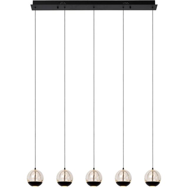 LED-riippuvalaisin Lucide Sentubal, 5xLED 5.3W 2700K, musta/kirkas