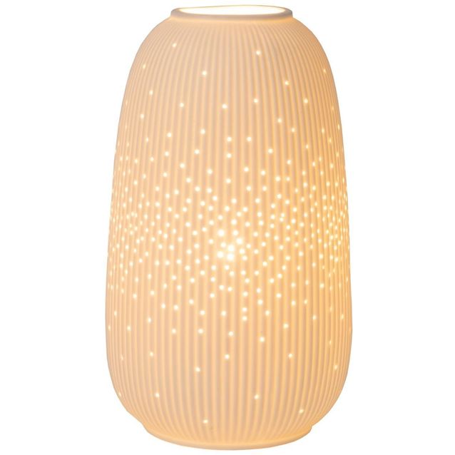 Pöytävalaisin Lucide Flores ylös-alas valo, 24.1cm, 1xE14, valkonen