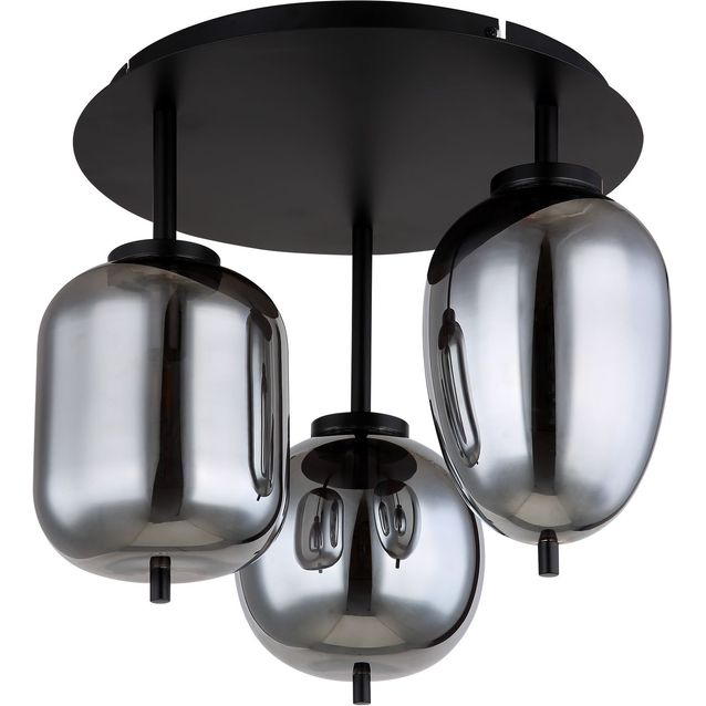 Kattovalaisin Globo Blacky Ø46cm, 3-osainen, musta/savu