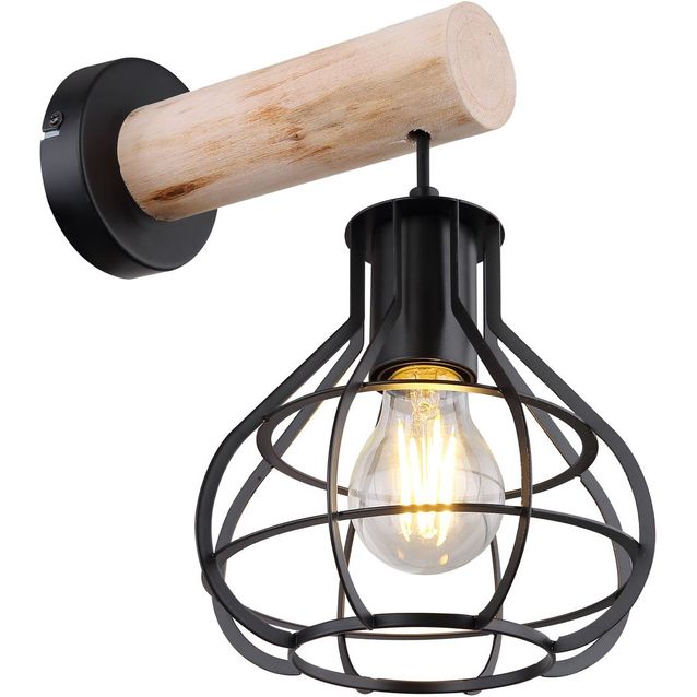 Seinävalaisin Globo Clastra, musta/puu