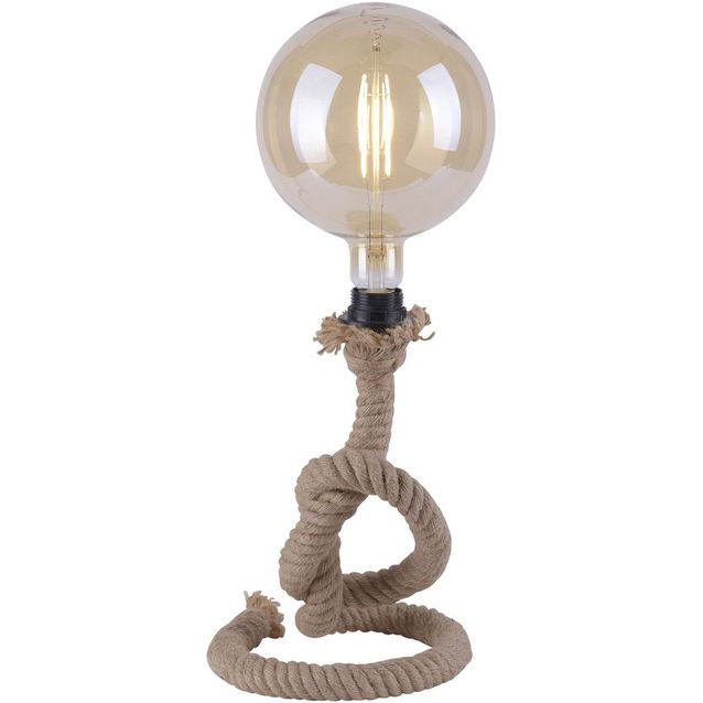 Pöytävalaisin Leuchten Direkt Rope, 20x33cm, beige