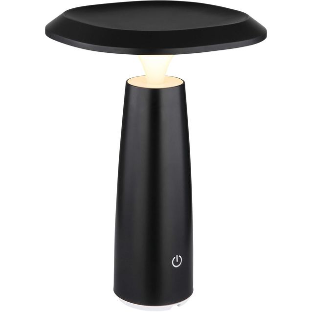 Pöytävalaisin Globo Bowie Ø14cm, 20cm, ladattava, musta/valkoinen