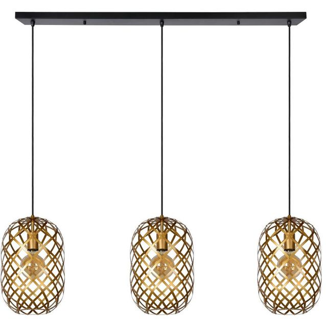 Riippuvalaisin Lucide Wolfram, 3-osainen, mattakulta/messinki