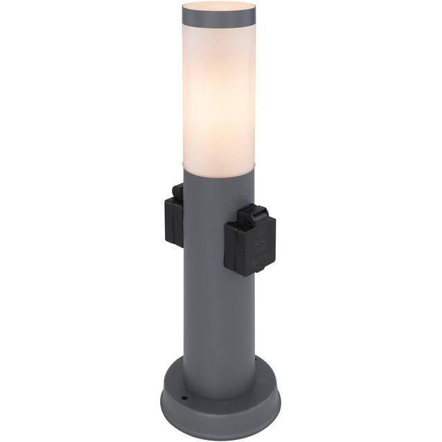 Ulkopylväsvalaisin Globo Boston 2 pistorasialla, 45cm, IP44, antrasiitti