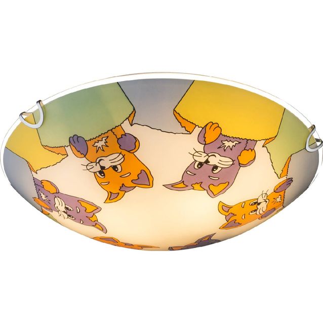 Kattovalaisin Globo Kiddy Kissa Ø30x6,5cm 60W monivärinen