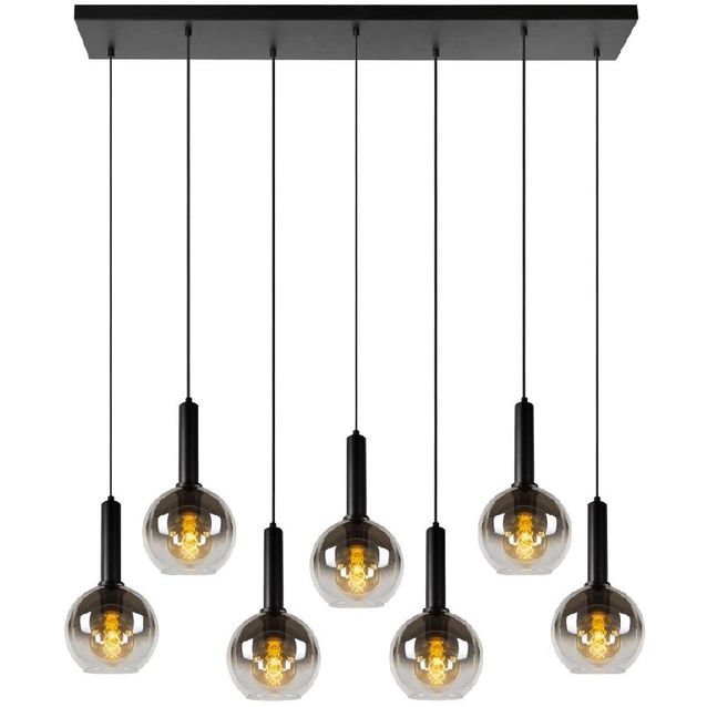 Riippuvalaisin Lucide Marius 7xE27, musta/savu