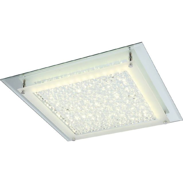 LED-plafondi Globo Liana 42x42cm 18W teräs