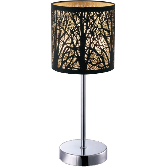 Pöytävalaisin FocusLight Metsä, E14 max.40W, musta