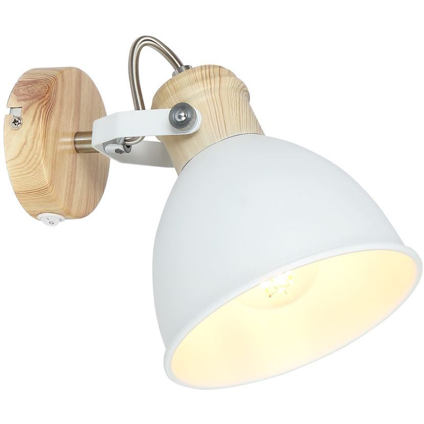 Seinävalaisin Globo Wiho E27 valkoinen/puu