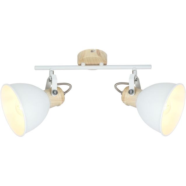 Spottivalaisin Globo Wiho, valkoinen/puu