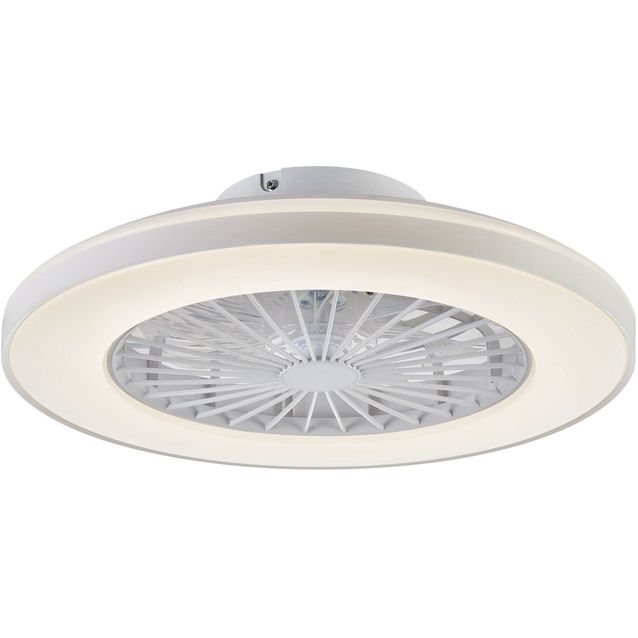 Kattotuuletinvalaisin FocusLight Panama Ø50cm, CCT, valkoinen