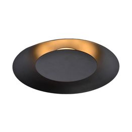 LED-plafondi Lucide Foskal Ø34,5cm 12W musta