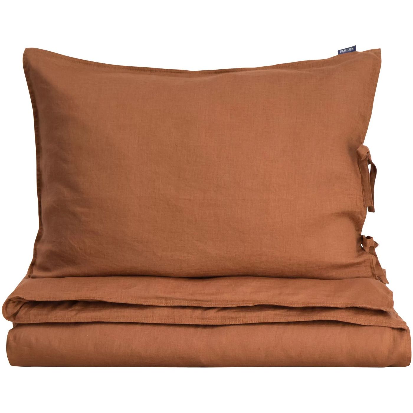 Pussilakanasetti Familon Pellava 150x200 cm kaneli