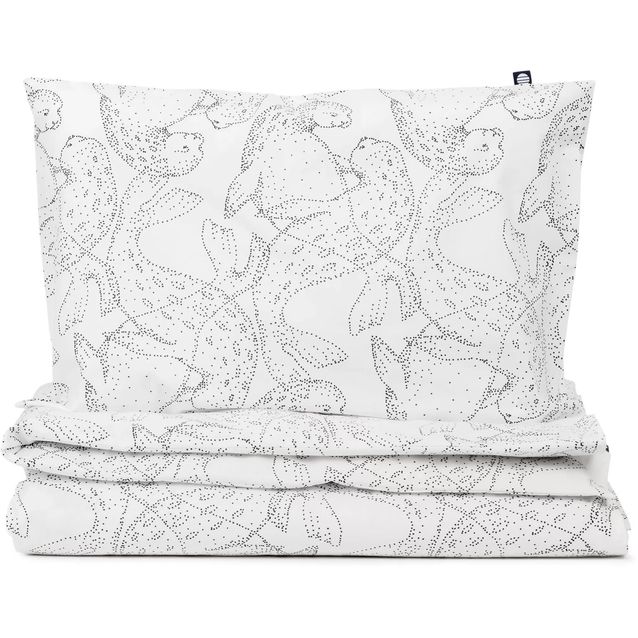 Lasten pussilakanasetti Familon Norppa Organic mustavalkoinen 120x160cm + 40x60cm