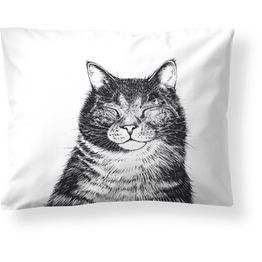 Tyynyliina Finlayson Kissa, 50x60cm, mustavalkoinen