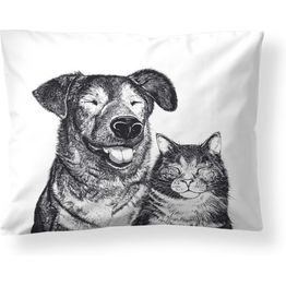 Tyynyliina Finlayson Selviytyjät 50x60cm mustavalkoinen