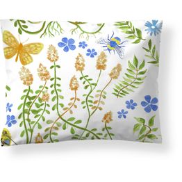 Satiinityynyliina Finlayson Puutarhajuhla, 50x60cm, vihreä/sininen/valkoinen