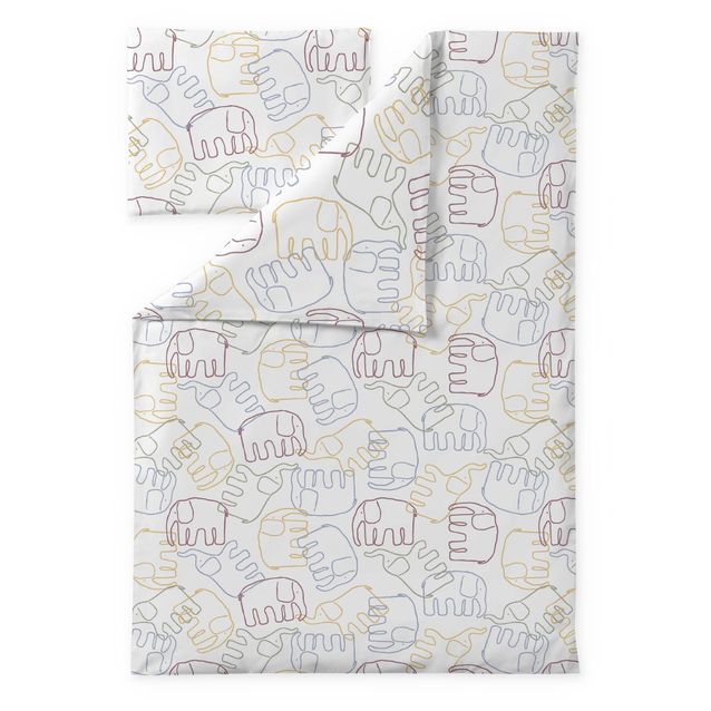 Vauvan pussilakanasetti Finlayson Elefantti Villi multi kasviväri