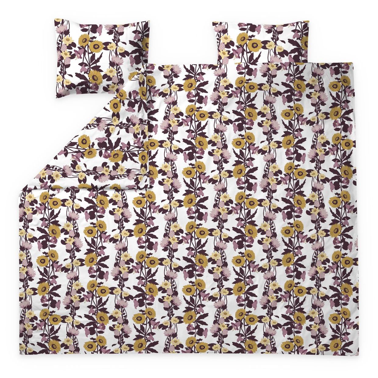 Parivuoteen pussilakanasetti Finlayson Kaksin, malva/keltainen