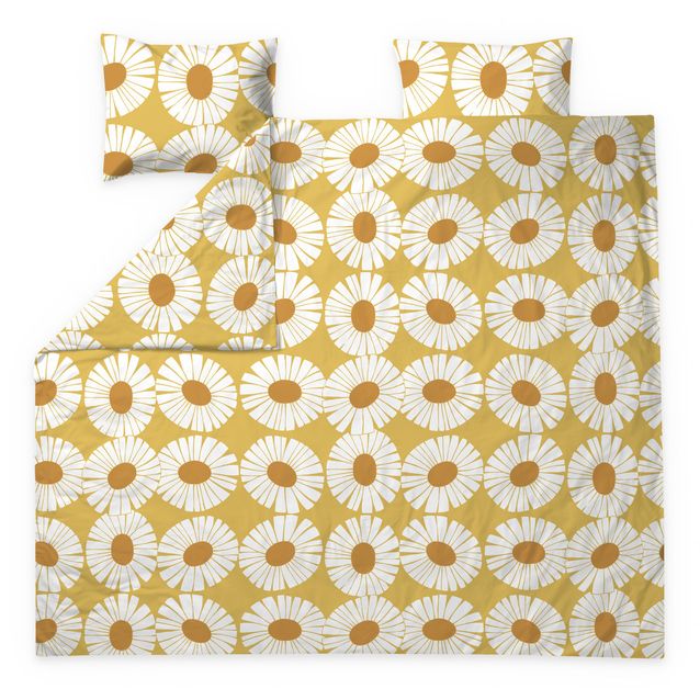 Parivuoteen pussilakanasetti Finlayson Valo, keltainen/valkoinen