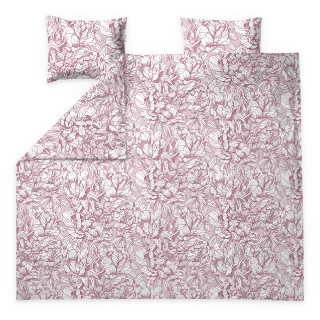 Parivuoteen satiinipussilakanasetti Finlayson Pioni, roosa