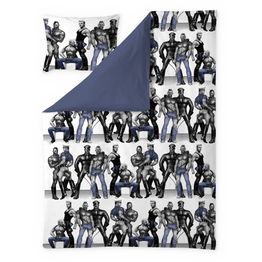 Satiinipussilakanasetti Finlayson Tom of Finland Blue Squad, musta/sininen