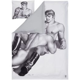 Satiinipussilakanasetti Finlayson Tom of Finland Together, musta/valkoinen