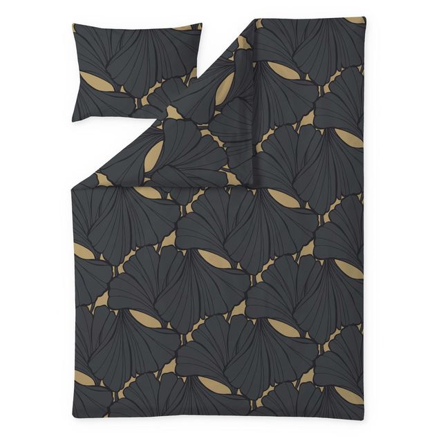 Satiinipussilakanasetti Finlayson Lilia, tummanharmaa/kulta