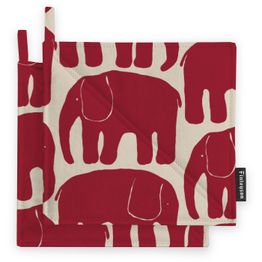 Patalappu Finlayson Elefantti, 22x22cm, 2kpl, punainen/beige
