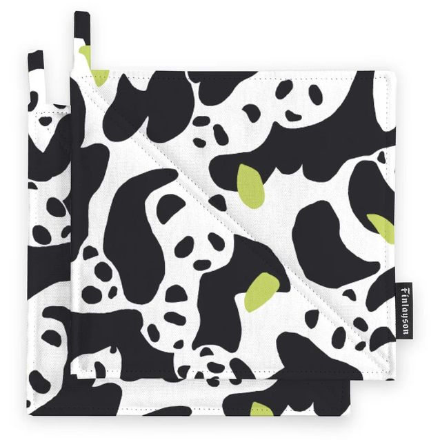 Patalappu Finlayson Sukukokous, 22x22cm, musta/valkoinen/vihreä, 2kpl