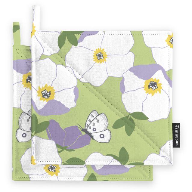 Patalappu Finlayson Ruusa, 22x22cm, 2kpl, vaaleanvihreä/vaaleanlila