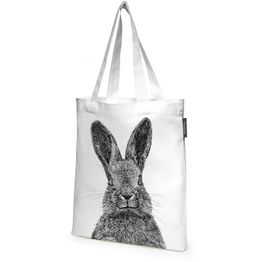 Kangaskassi Finlayson Pupu ja kettu, 36x42cm, musta-valkoinen