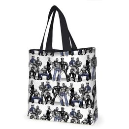 Kangaskassi Finlayson Tom Of Finland Blue Squad, 45x42cm, musta/sininen