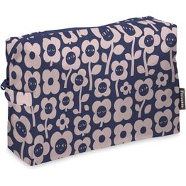 Toilettilaukku Finlayson Kukkariemu Mini, 28x20cm, tummansininen/roosa