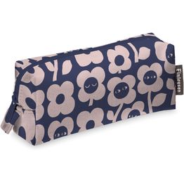 Toilettilaukku Finlayson Kukkariemu Mini, 20x9cm, tummansininen/roosa
