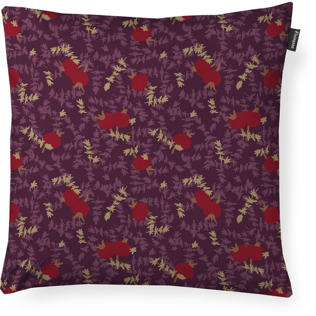 Koristetyynynpäällinen Finlayson Ruusunmarja, 48x48cm, luumu