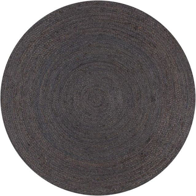 Juuttimatto Ø120cm käsinkudottu tummanharmaa