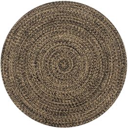 Juuttimatto Ø90cm käsinkudottu musta/luonnollinen kuvio