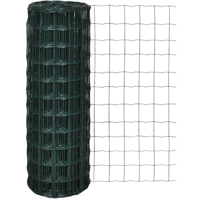 Verkkoaita, teräs, silmäkoko 76x63mm, 25x1.5m, vihreä