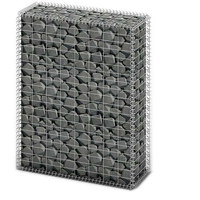 Gabion/kivikori kansilla, galvanoitu vaijeri, 100x80x30cm