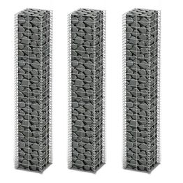 Gabion-/kivikorisarja 3kpl galvanoitu vaijeri 25x25x150cm