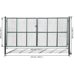 Puutarhan verkko-aidan portti 415x250cm/400x200cm