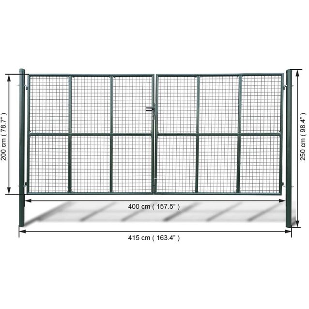 Puutarhan verkko-aidan portti, 415x250cm/400x200cm